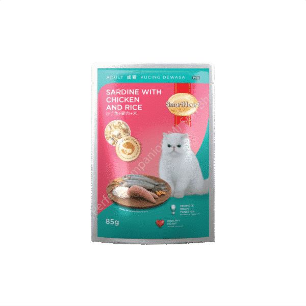 SmartHeart Cat Pouch Sardine With Chicken & Rice